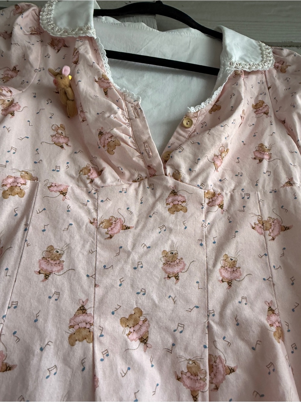LaceMade Style Pink Balletcore Mini Dress Rare Mouse Print Coquette Princesscore - Picture 4 of 5